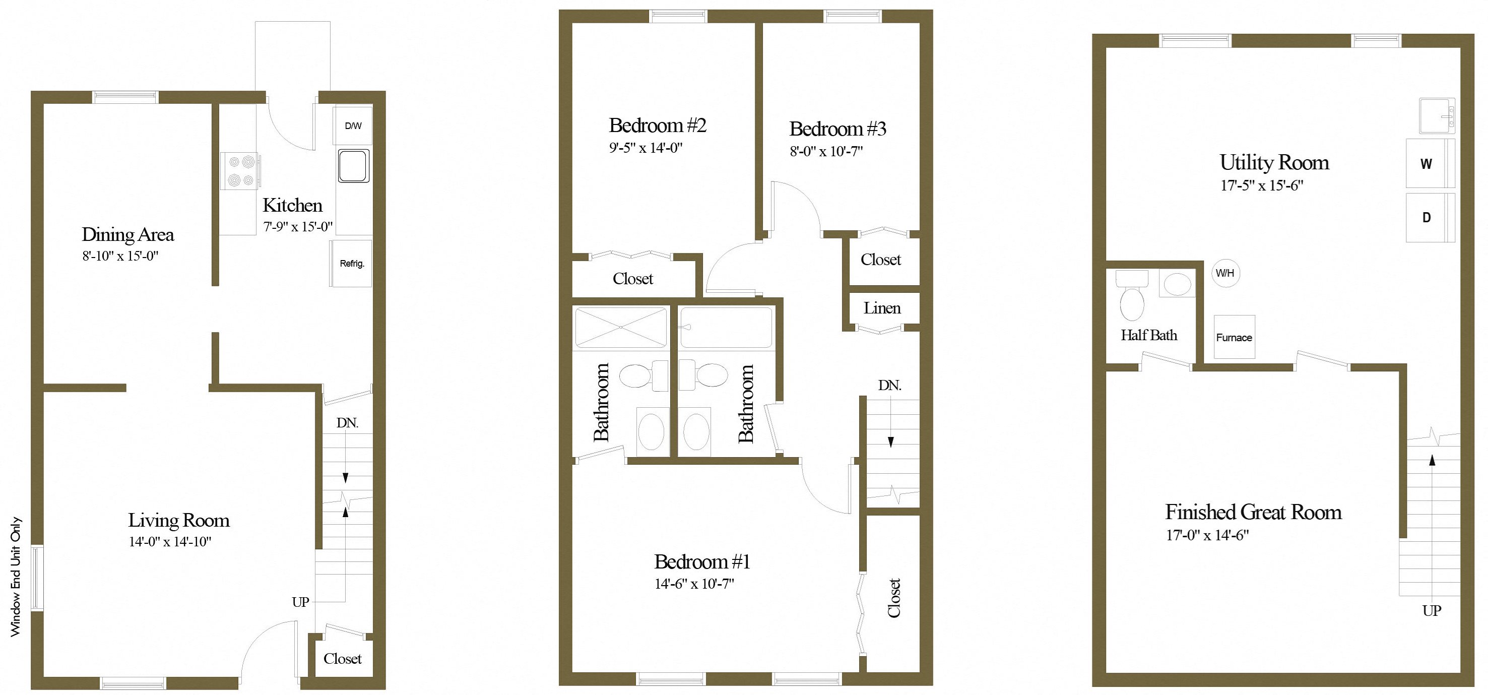 3 Bedroom 2.5 Bathroom Floor Plan 2